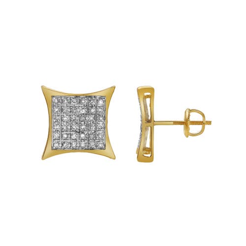 Luvmyjewelry Bravura 10k Yellow Gold Diamond Unisex Earrings In 10k Yellow Gold