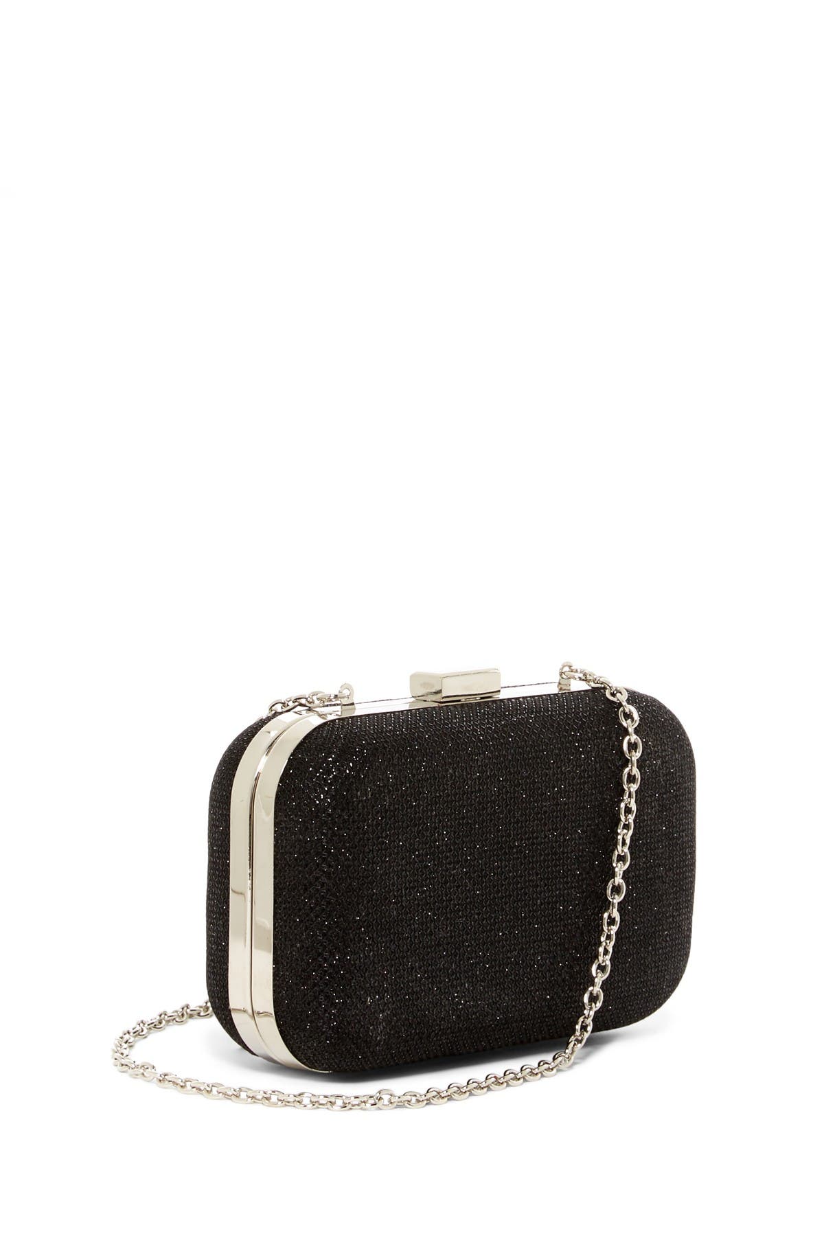 Jessica McClintock Metallic Lurex Hard Case Clutch, Alternate, color, 