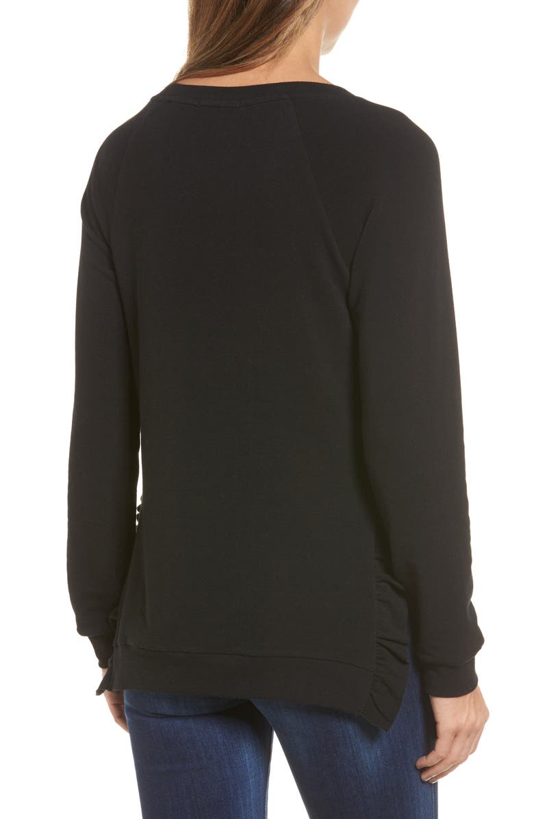 Pleione Ruffle Trim Sweatshirt, Alternate, color, 