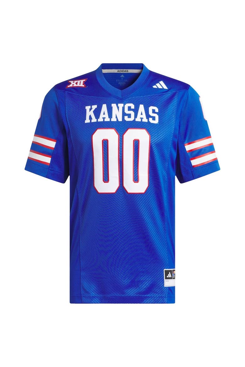 Men's adidas #00 Royal Kansas Jayhawks Premier Football Jersey, Alternate, color, Royal