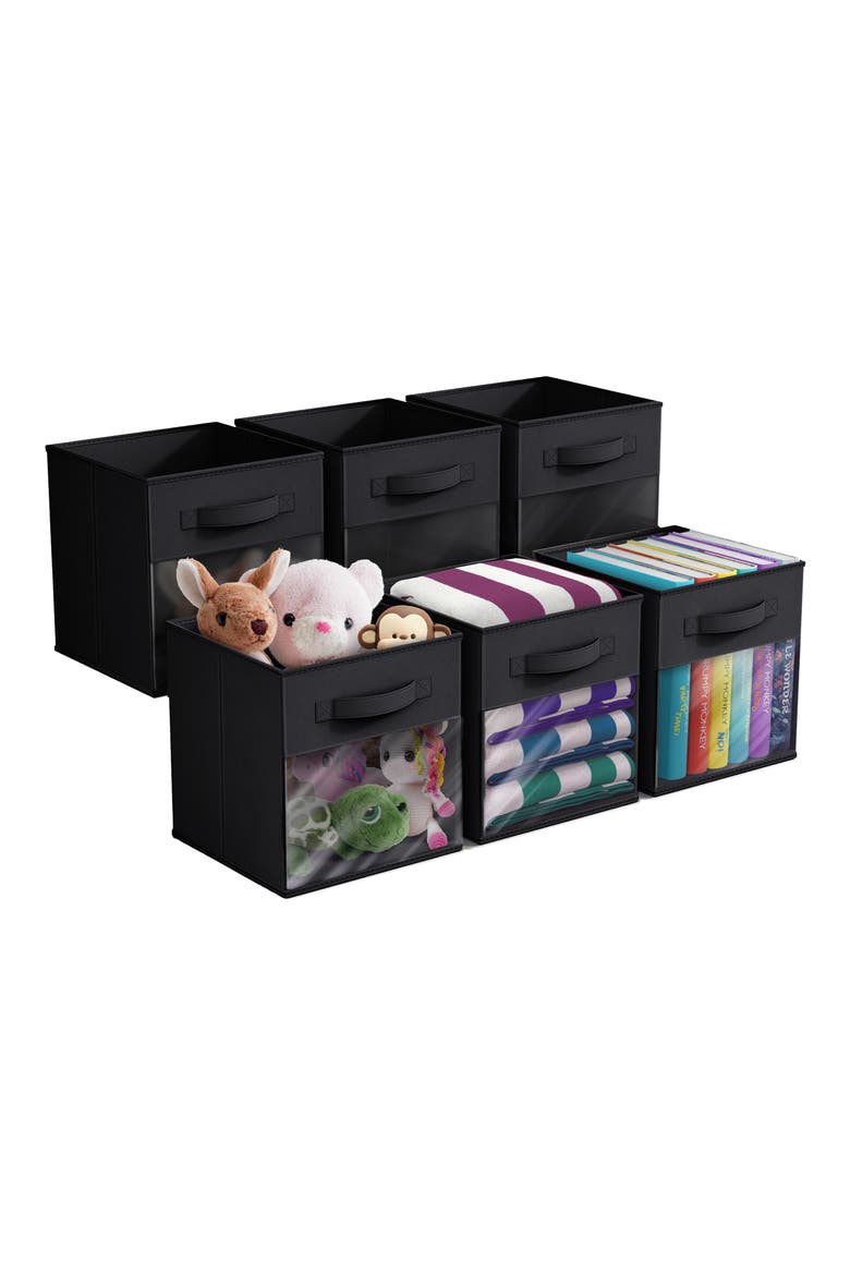 6-Pack Window Storage Cubes, Alternate, color, BLACK