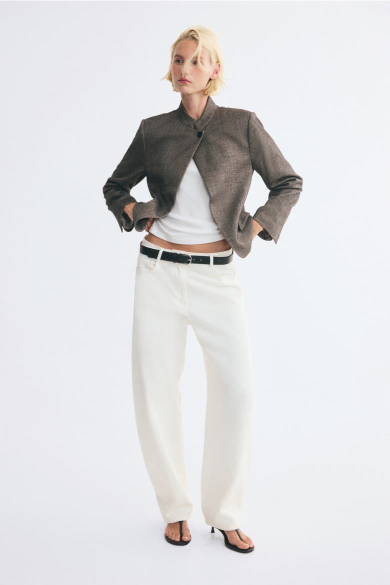 Single-Breasted Jacket, Alternate, color, Gray/herringbone-patterned