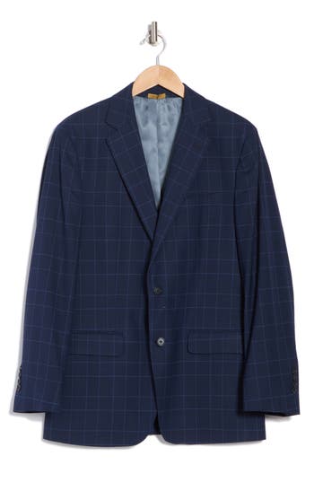 Brooks Brothers Explorer Collection Windowpane Check Water Repellent Wool Sport Coat In Navy Check