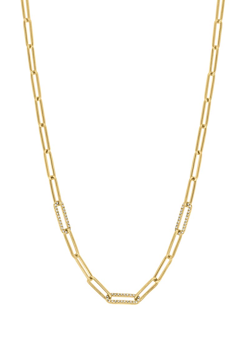 Diamond Paper Clip Chain Necklace, Main, color, GOLD