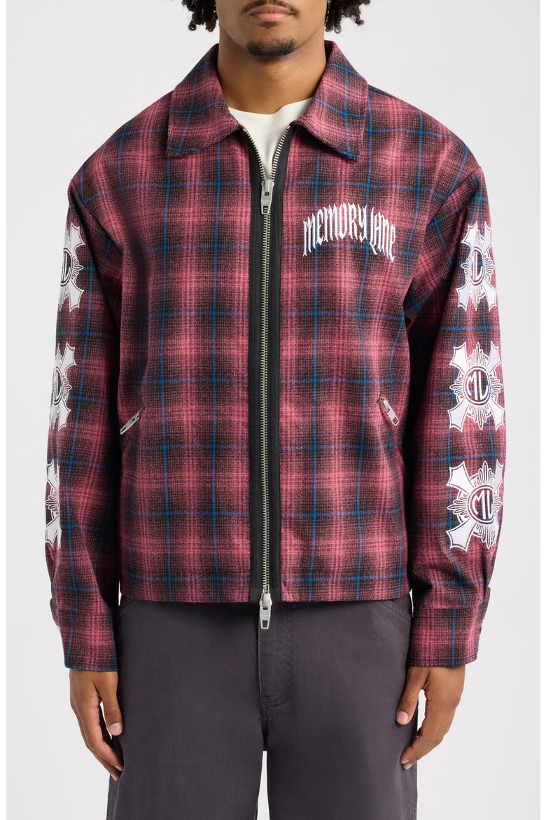 Plaid Zip Jacket, Alternate, color, RED PLAID