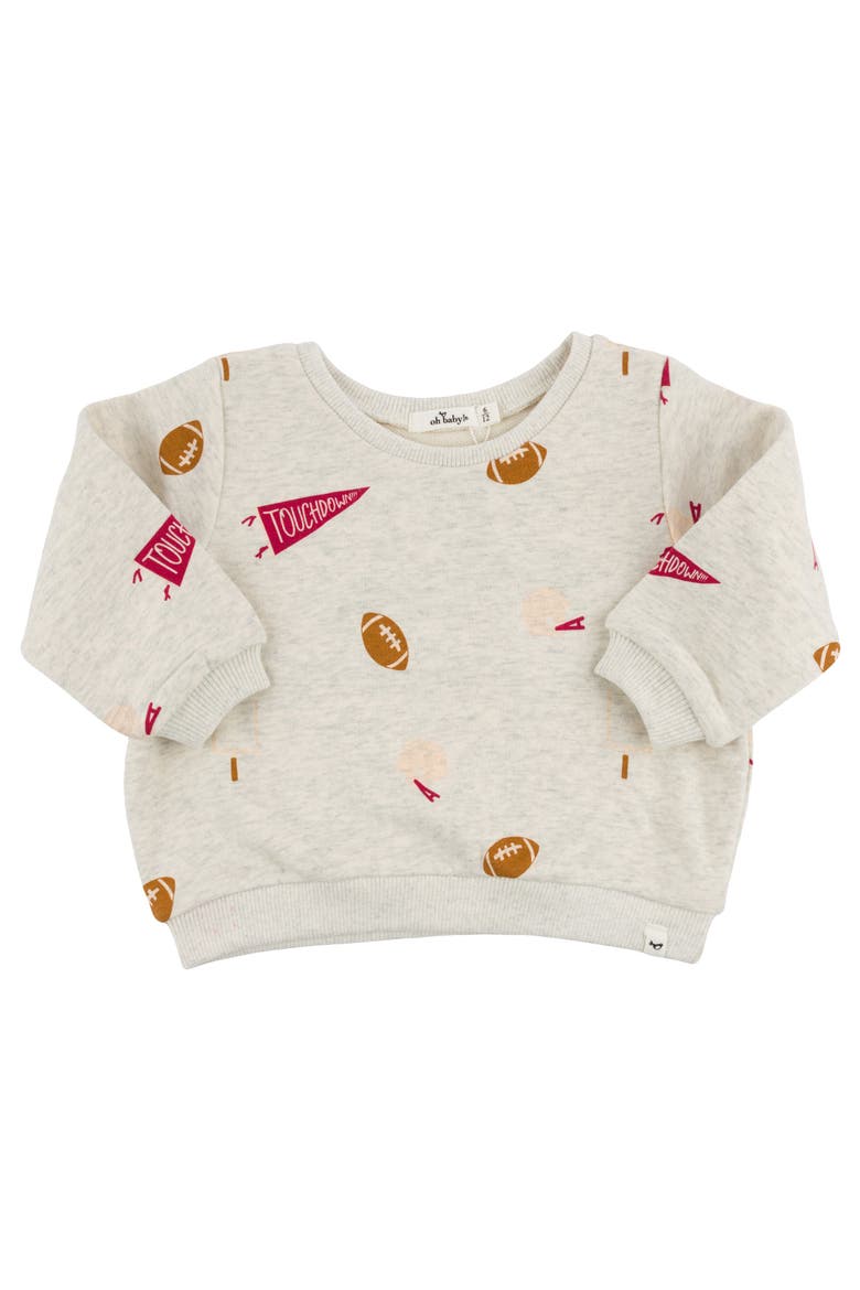 Football Print Brooklyn Boxy, Main, color, Oatmeal Heather