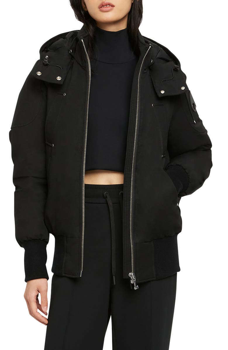 Moose Knuckles Lejuene Water Repellent Down Bomber Jacket, Main, color, 