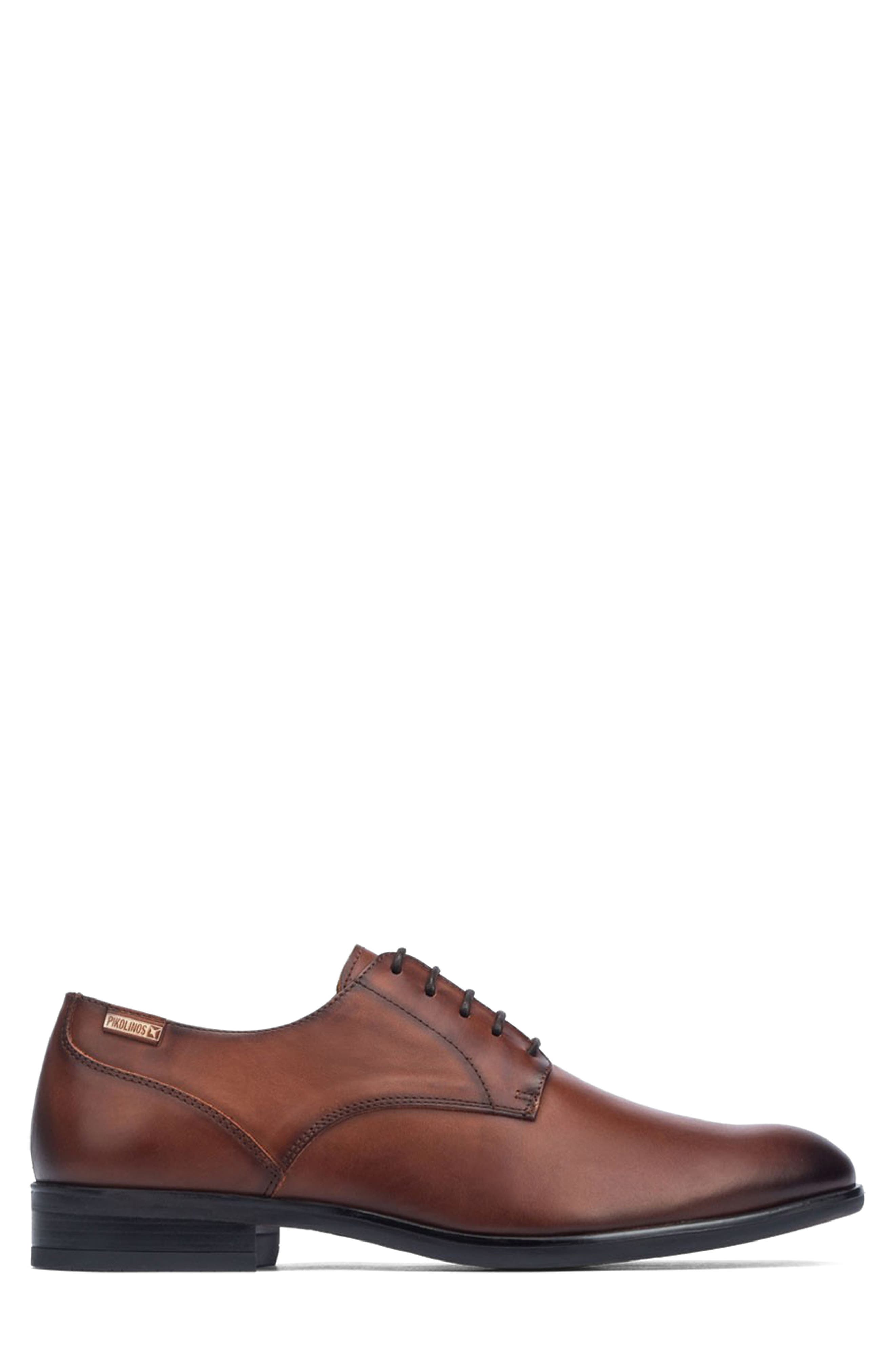 PIKOLINOS Bristol Plain Toe Derby, Alternate, color, Cuero
