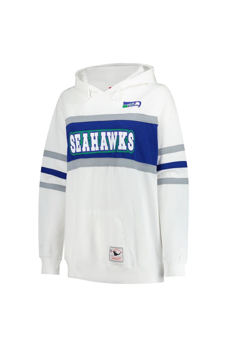 Mitchell & Ness Women's Mitchell & Ness White Seattle Seahawks Plus Size Head Coach Throwback Pullover Hoodie, Alternate, color, White