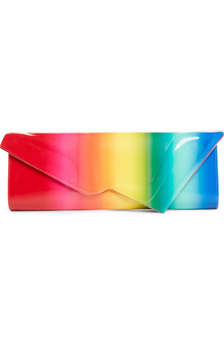 Christian Louboutin So Kate Rainbow Leather Clutch, Main, color,