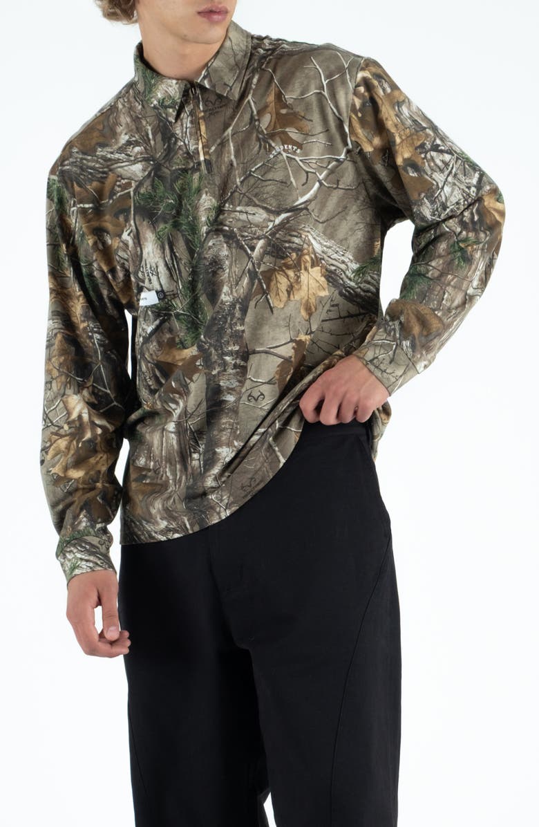 STUDENTS Greger Reatree Camo Cotton Quarter Zip Polo, Alternate, color, Camo