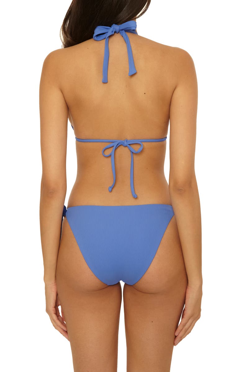 Becca Modern Edge Rib Triangle Bikini Top, Alternate, color, Coastal