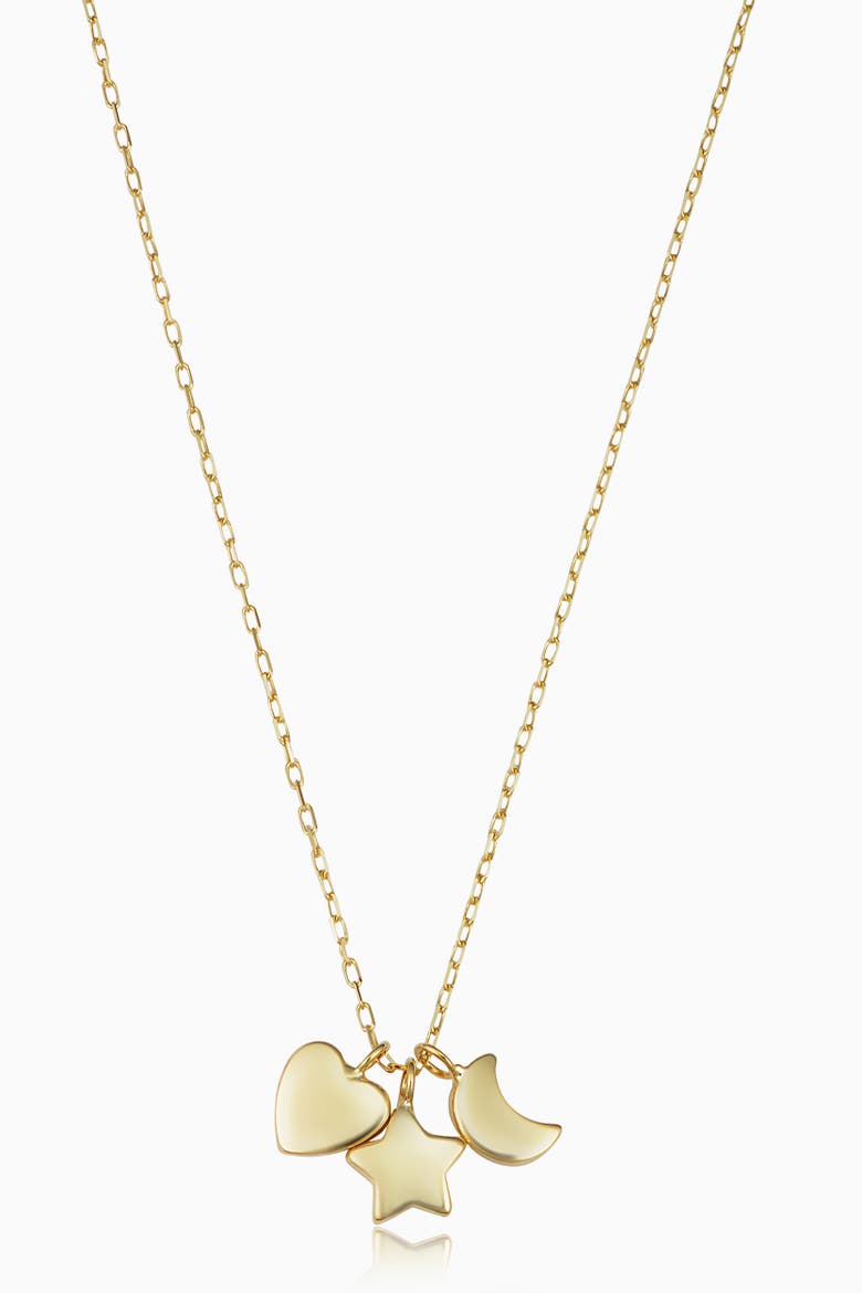 14K Yellow Gold Charmed Pendant Necklace, Main, color, Yellow Gold