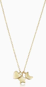 Oradina 14K Yellow Gold Charmed Pendant Necklace