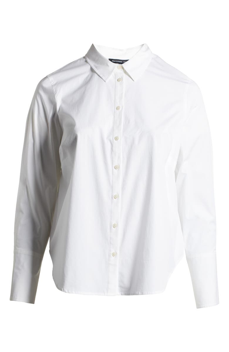 Universal Standard Henning x US Madison Poplin Button-Up Shirt, Alternate, color, White