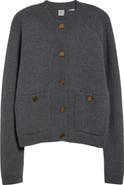 TOTEME Hammered Button Wool & Cashmere Blend Cardigan