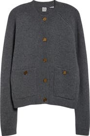 TOTEME Hammered Button Wool & Cashmere Blend Cardigan