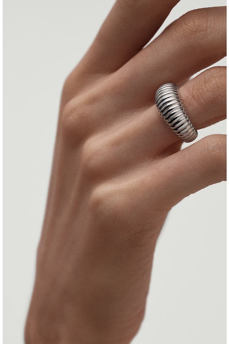 Dôme Texture Ring, Alternate, color, Sterling Silver