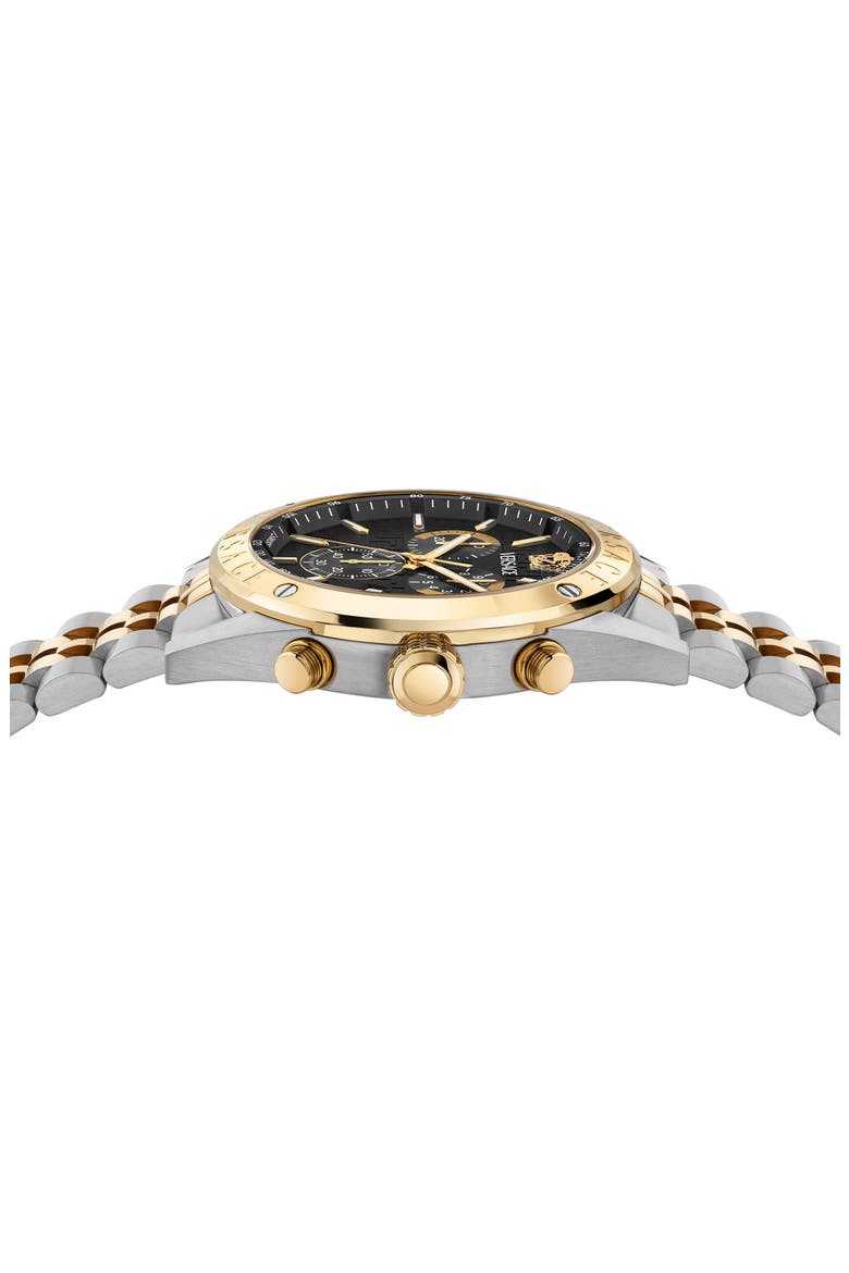 Athletic Chronograph Bracelet Watch, 44mm, Alternate, color, BLACK/ TWO TONE