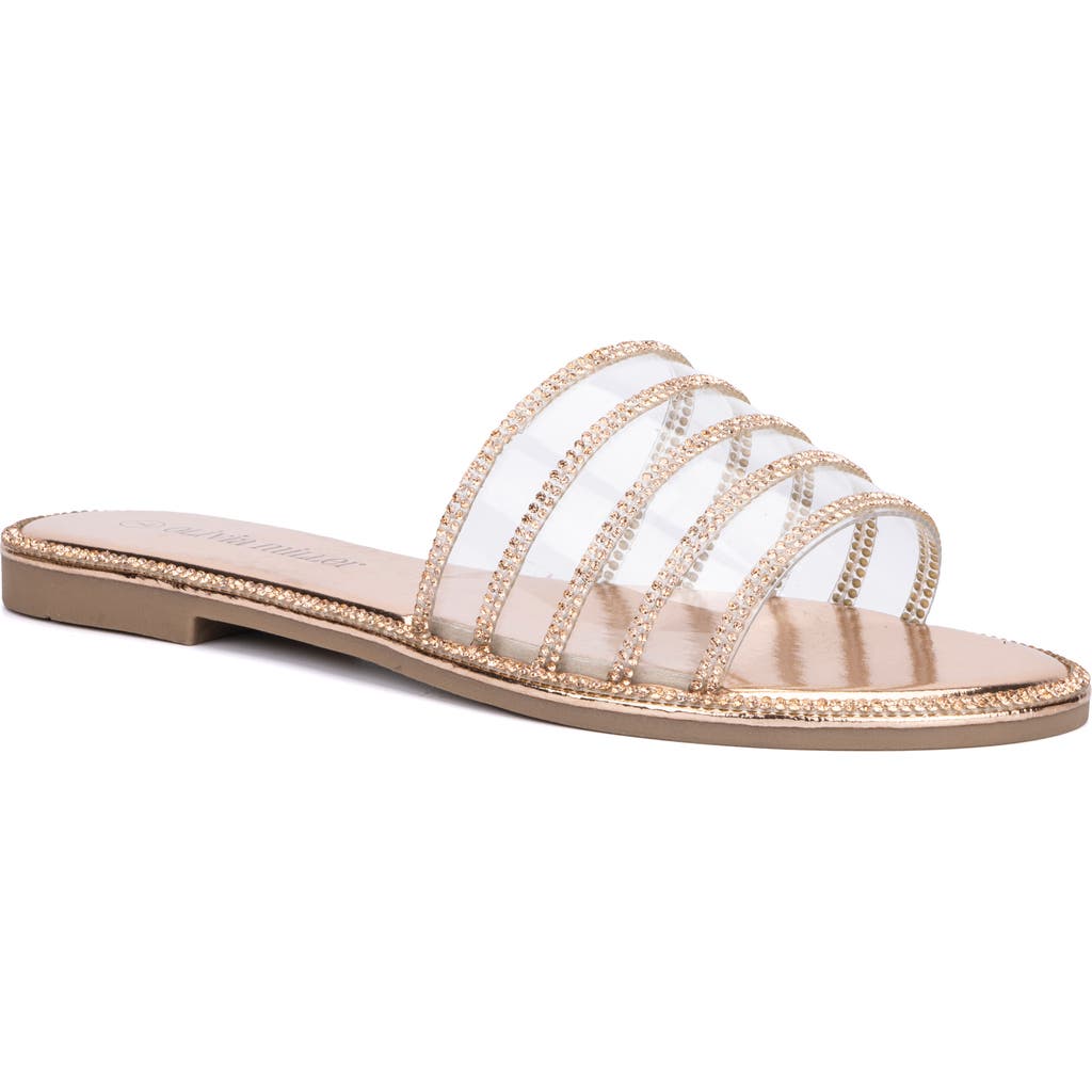 Olivia Miller Nadia Slide Sandal In Rose Gold