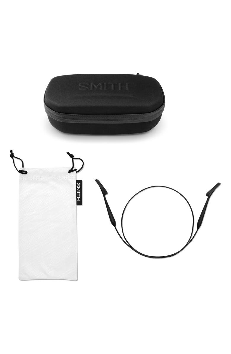 Smith Guides 62mm ChromaPop<sup>™</sup> Polarized Oversize Wraparound Sunglasses, Alternate, color, Matte Black / Blue Mirror