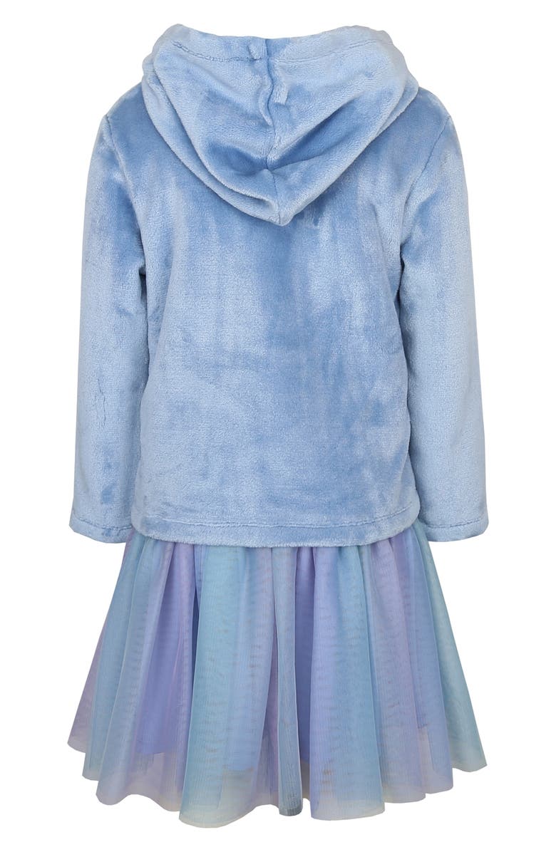 Zunie Kids' Tutu Dress & Fleece Hoodie Set, Alternate, color, Dusty Blue