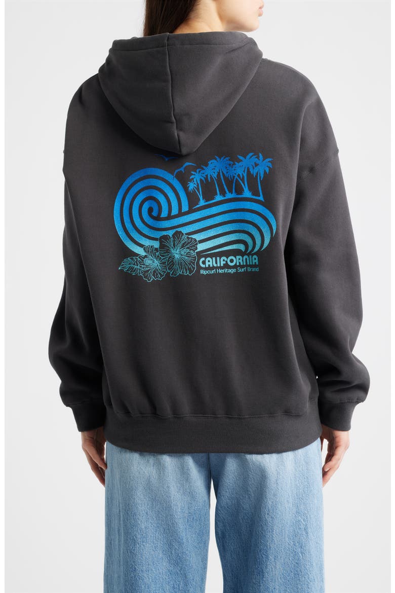 Ocean Break Heritage Hoodie, Alternate, color, CALI WASHED BLACK