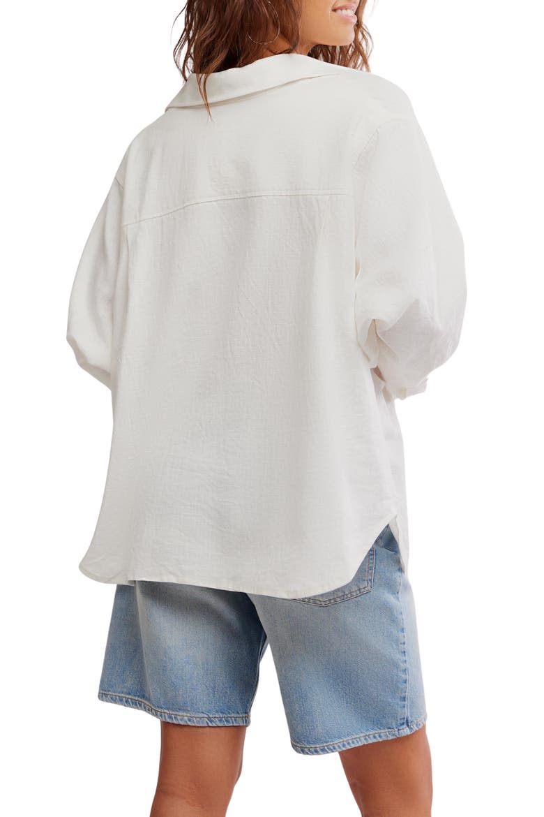 Sabine Cotton Button-Up Shirt, Alternate, color, PARCHMENT
