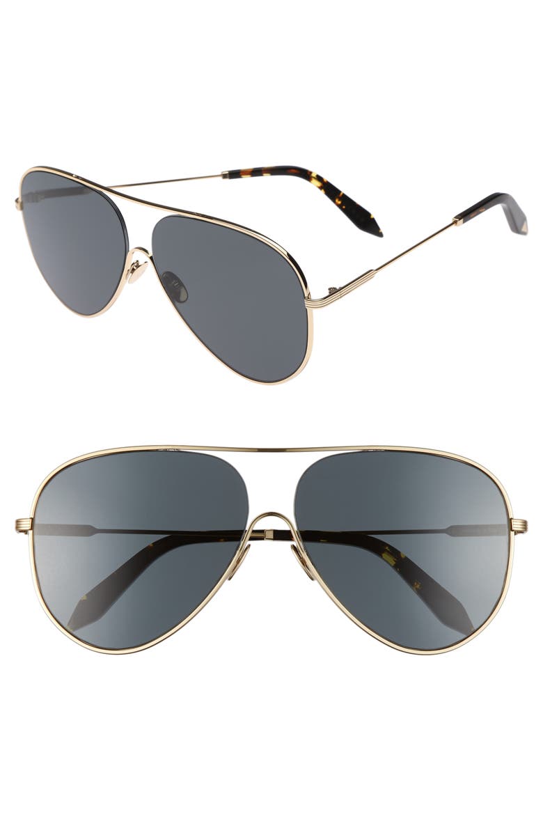 Victoria Beckham Loop 62mm Oversize Aviator Sunglasses, Main, color, 