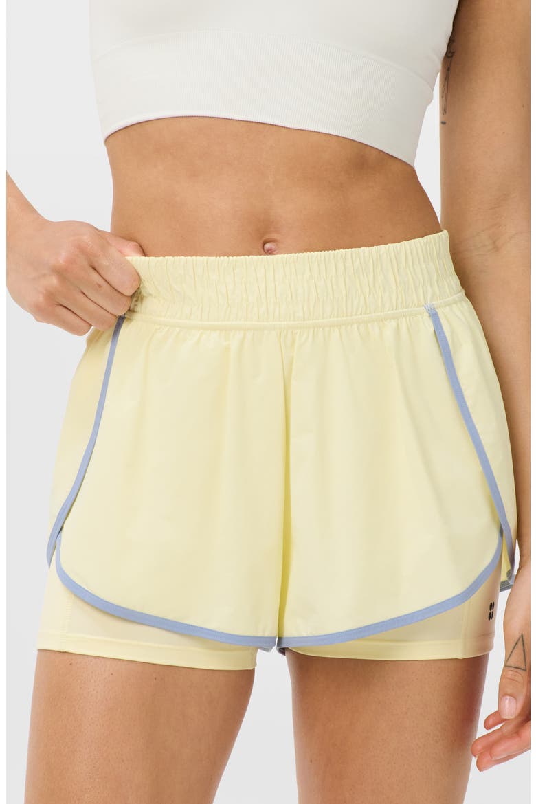 2-in-1 Multi-Train Performance Shorts, Main, color, BUTTERSCOTCH YELLOW/ BLUE