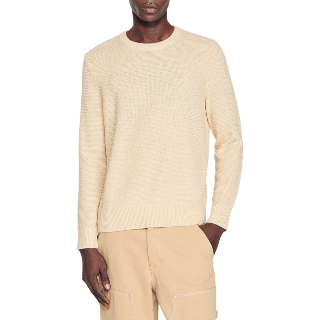 Sandro Rice Wool Blend Crewneck Sweater In Neutral