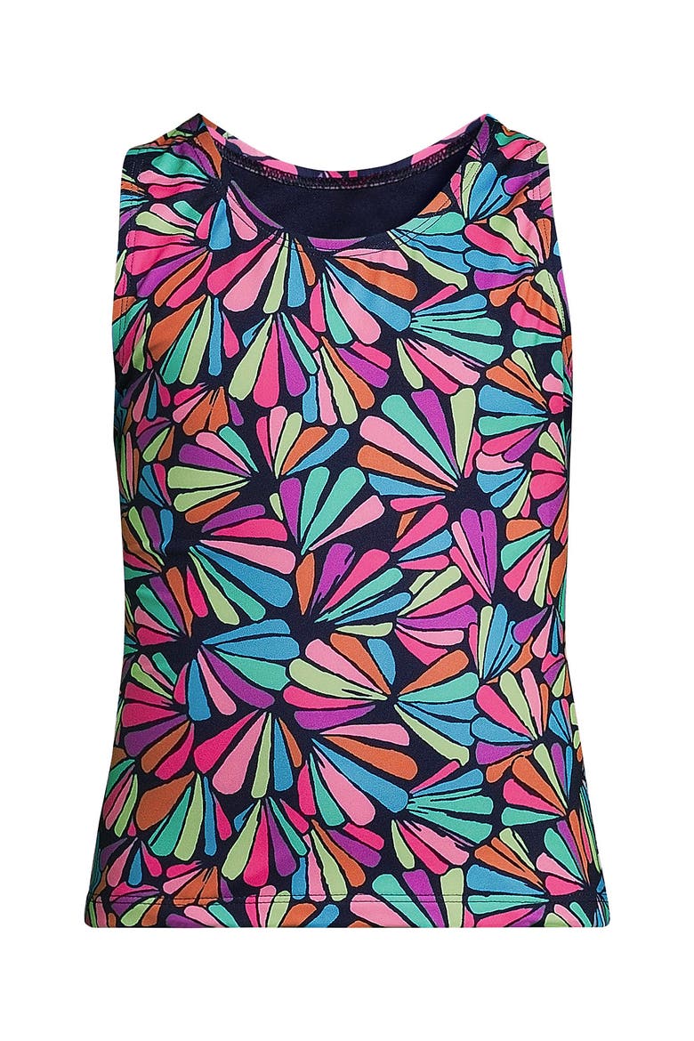 Girls Tankini Swimsuit Top, Alternate, color, Deep Sea Navy Fun Shells