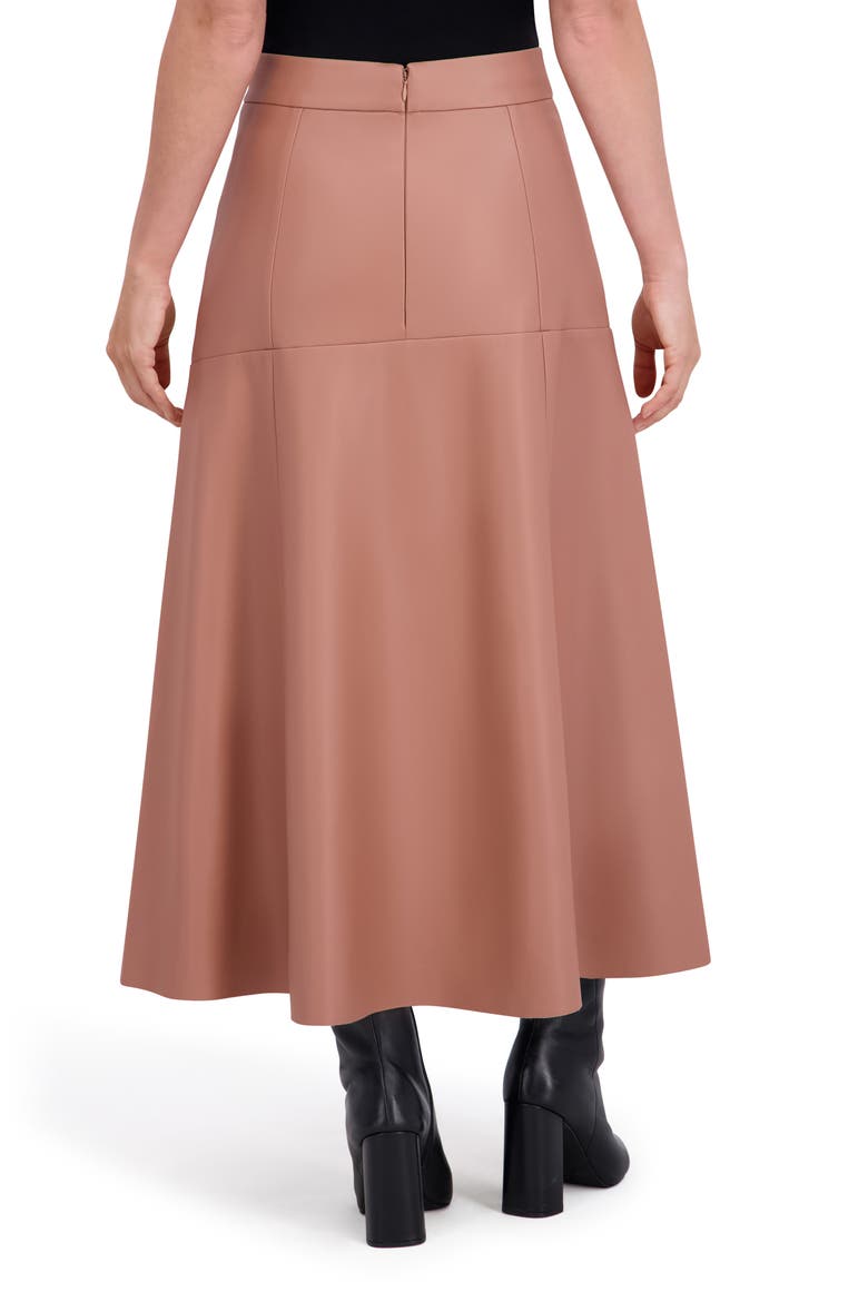Supersoft Faux Leather Geo Seam Maxi Skirt, Alternate, color, MOCHA