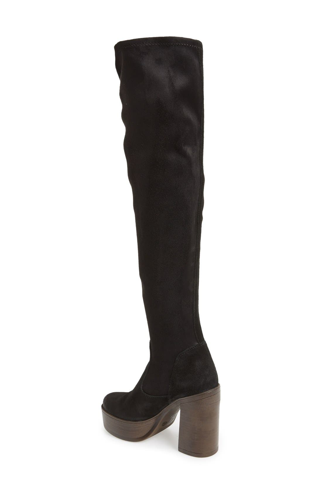 'Buddy '70s' Over the Knee Boot, Alternate, color, BLACK
