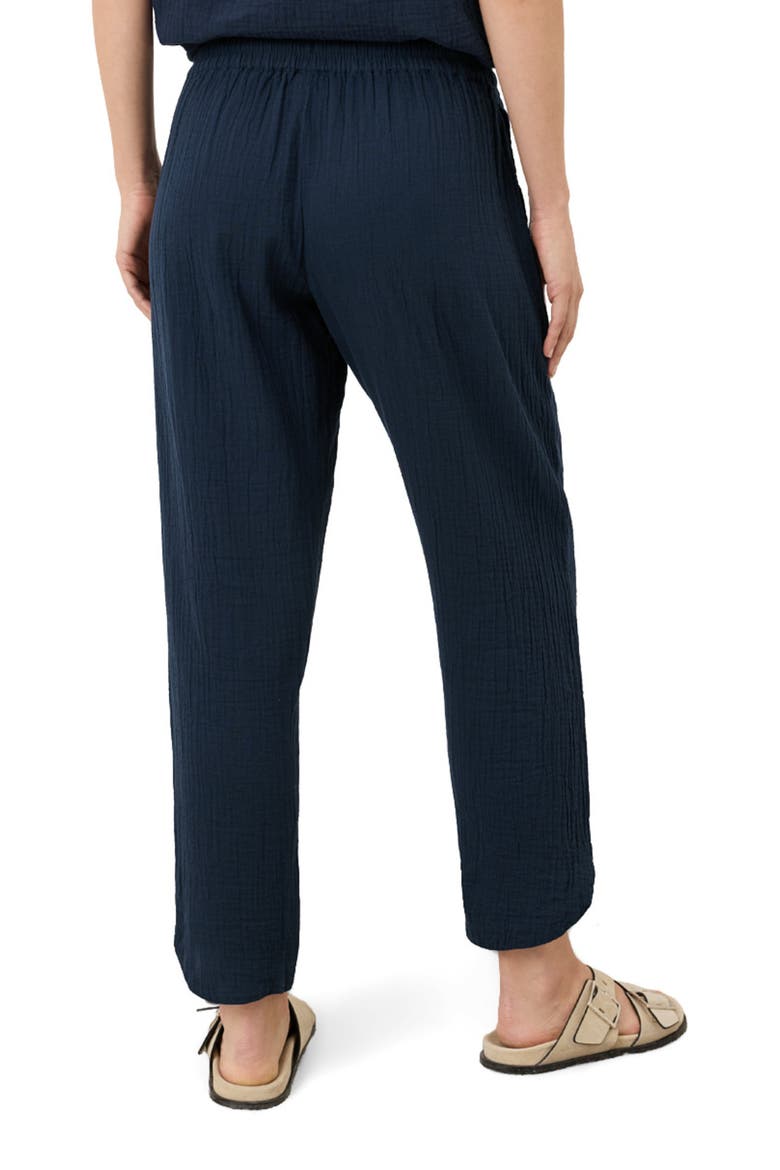 Organic Cotton Coastal Double Gauze Tapered Pull-On Pant, Alternate, color, Navy Blue