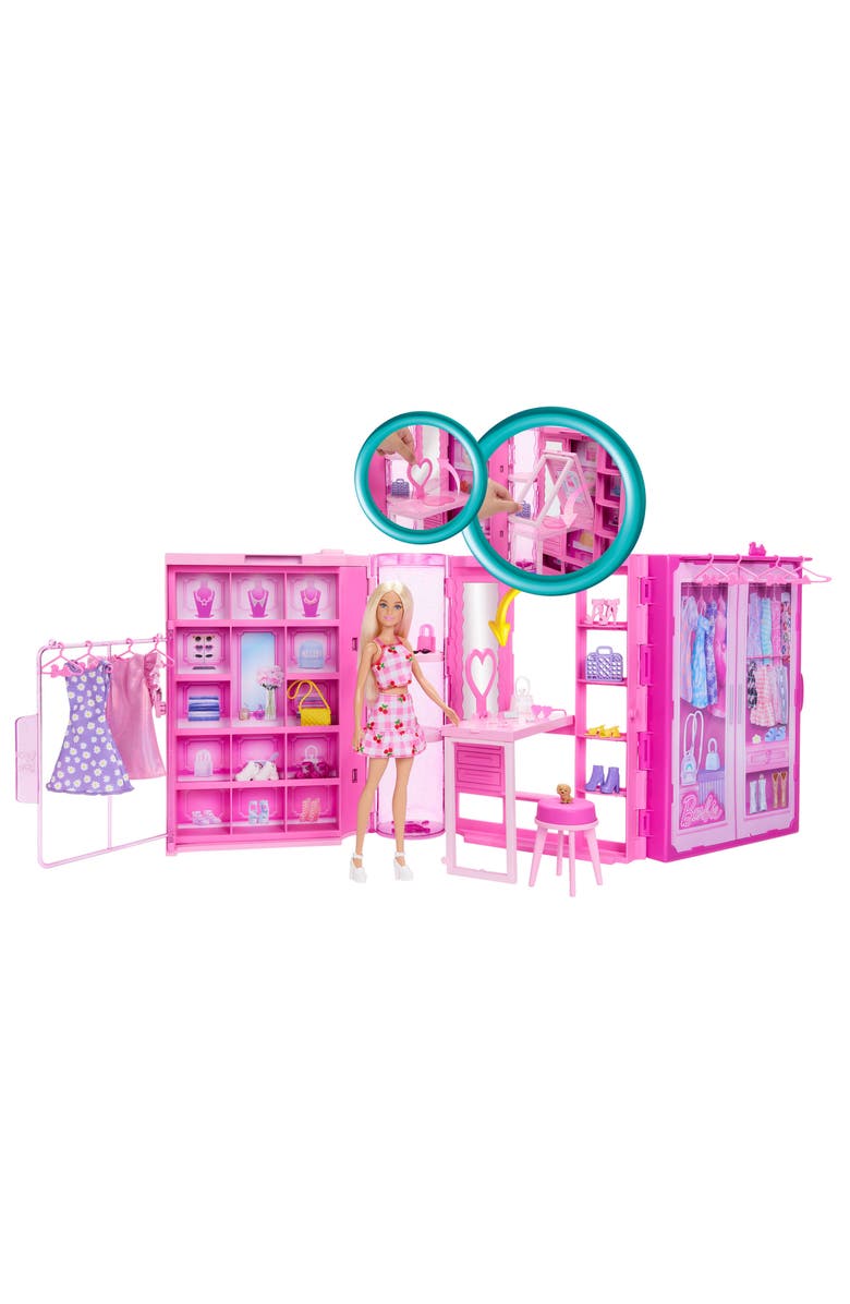 Barbie <sup>®</sup> Dream Closet Toy Playset with Doll, Clothes & Accessories, Alternate, color, 