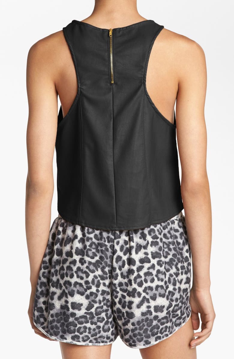 ASTR the Label ASTR Faux Leather Crop Top, Alternate, color, 