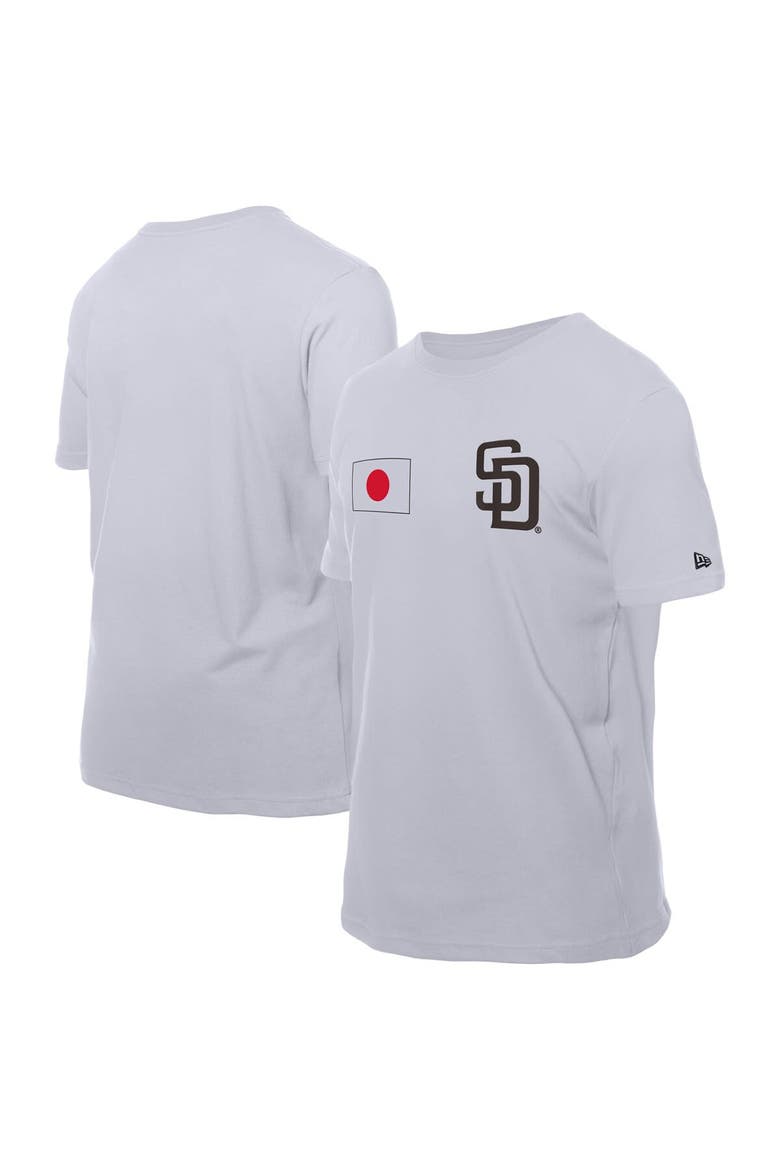 Men's New Era White San Diego Padres Japanese Flag T-Shirt, Main, color, White