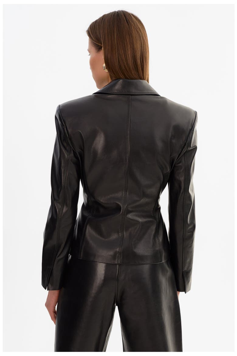 Wiley | Leather Belted Blazer, Alternate, color, Black