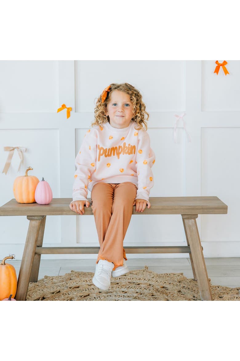 Pumpkin Stitch Patch Sweatshirt, Alternate, color, Soft Pale Pink