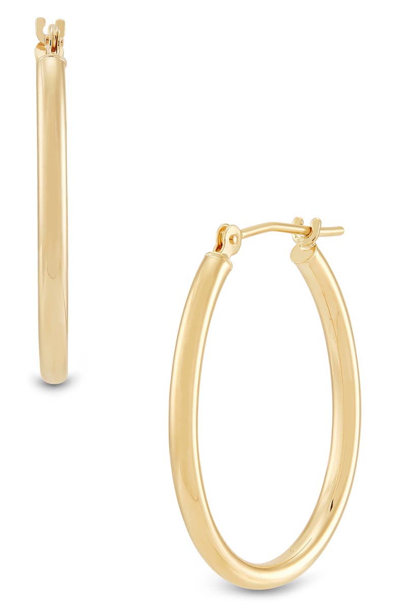 Frankie & Zoe 10K Yellow Gold Oval Tube Hoop Earrings, Alternate, color, Yellow Gold
