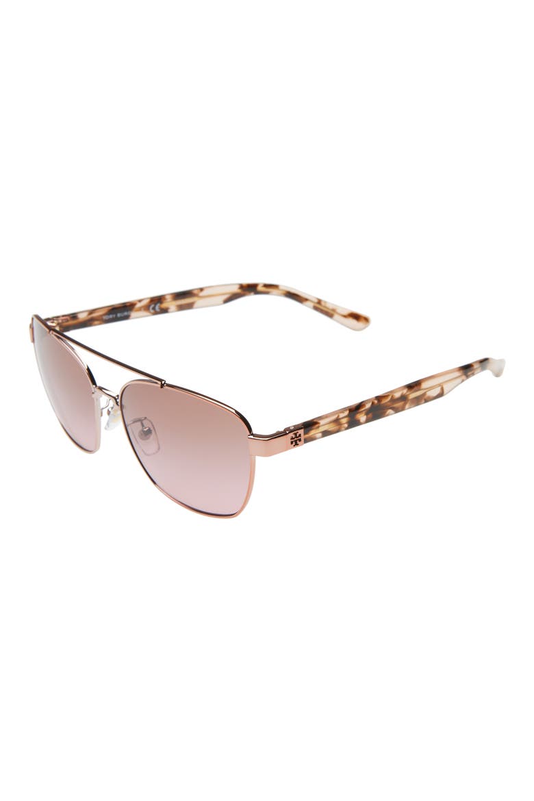 57mm Gradient Navigator Sunglasses, Alternate, color, ROSE GOLD/ VIOLET BROWN GRAD