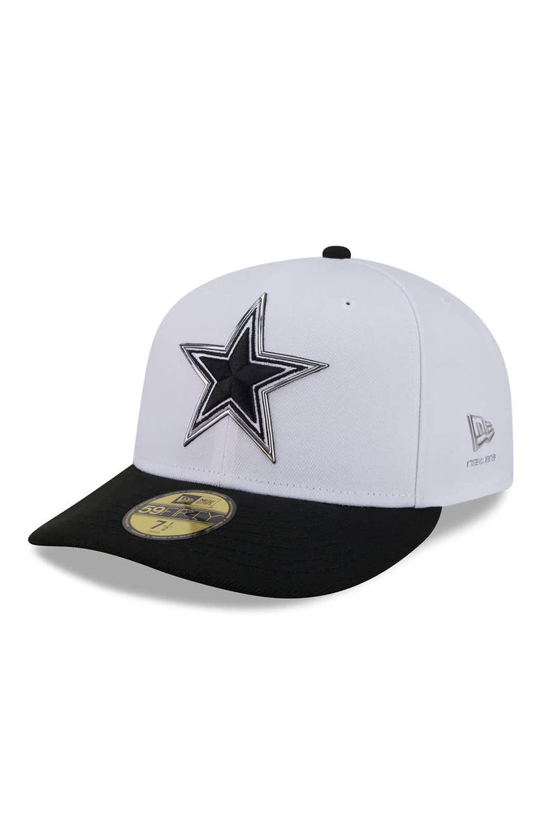 Men's New Era  White/Black Dallas Cowboys 2026 NFL Draft Pre-Curved 59FIFTY Fitted Hat, Main, color, White