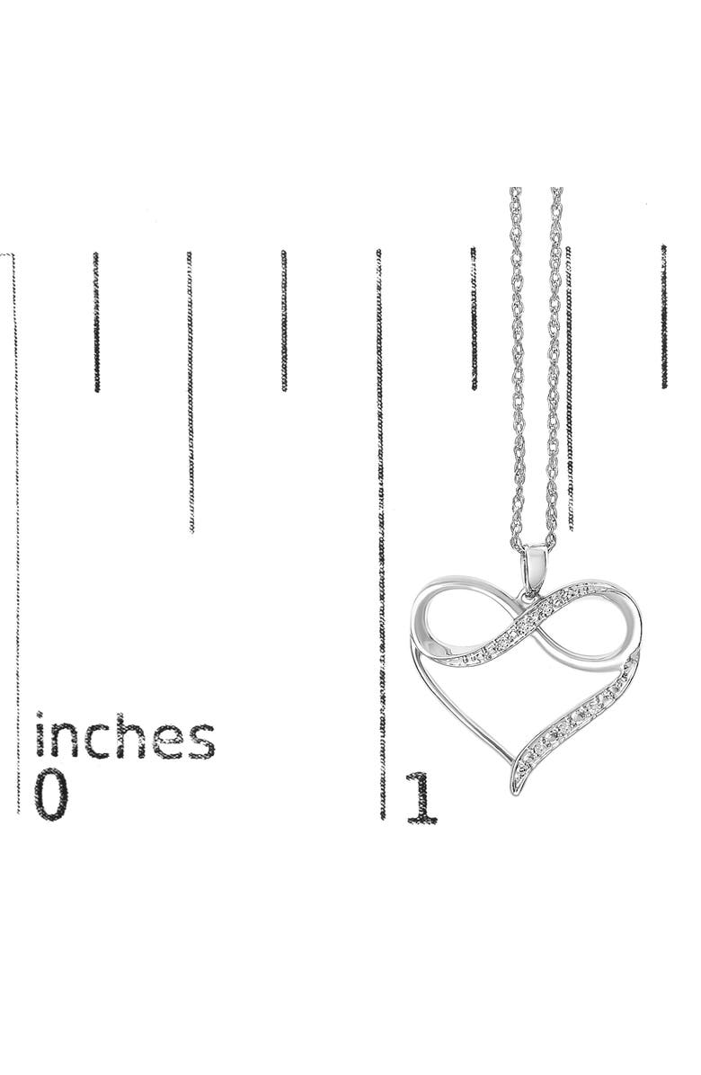 Haus of Brilliance Silver Diamond Accent null Heart Love Pendant Necklace, Alternate, color, White