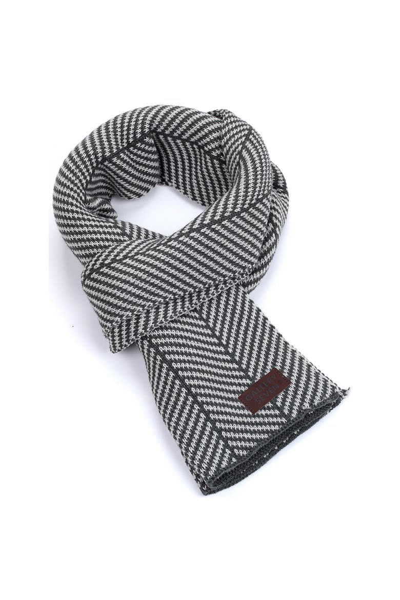 Herringbone Soft Knit Scarf, Main, color, Gray