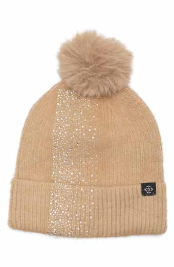 Embellished Faux Fur Pom Beanie