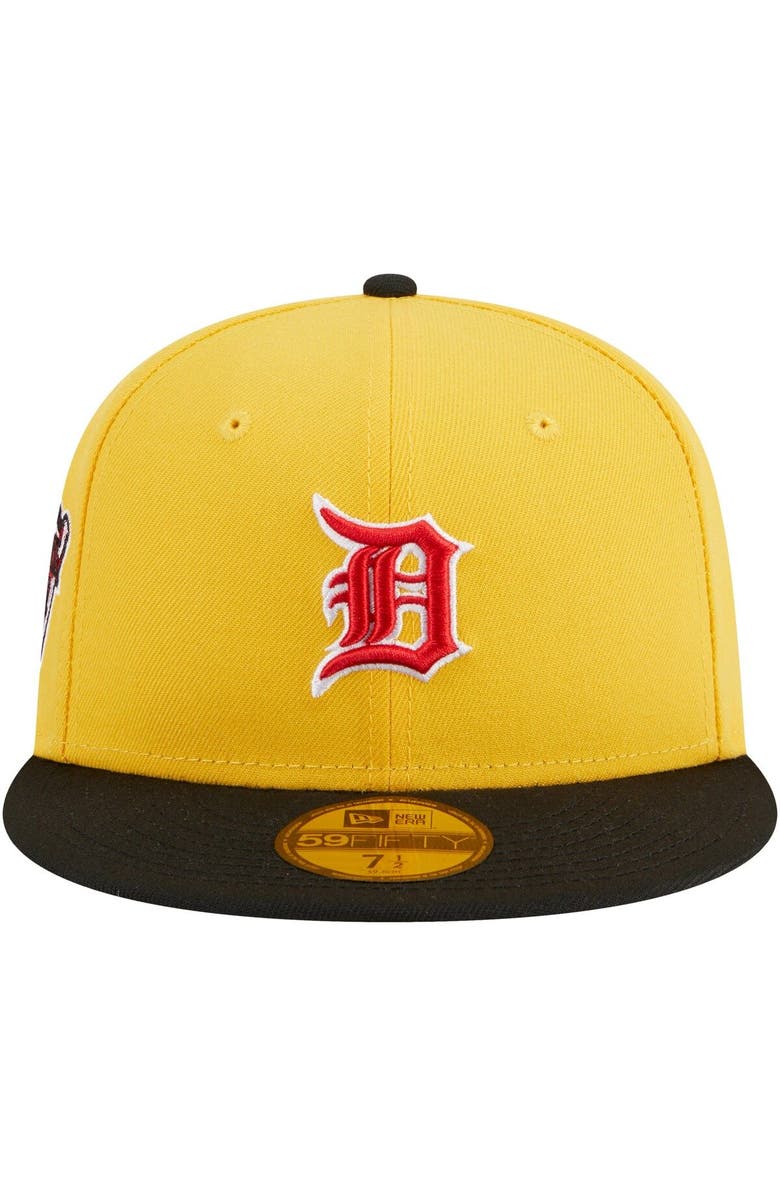 New Era Men's New Era Yellow/Black Detroit Tigers Grilled 59FIFTY Fitted Hat, Alternate, color, Yellow