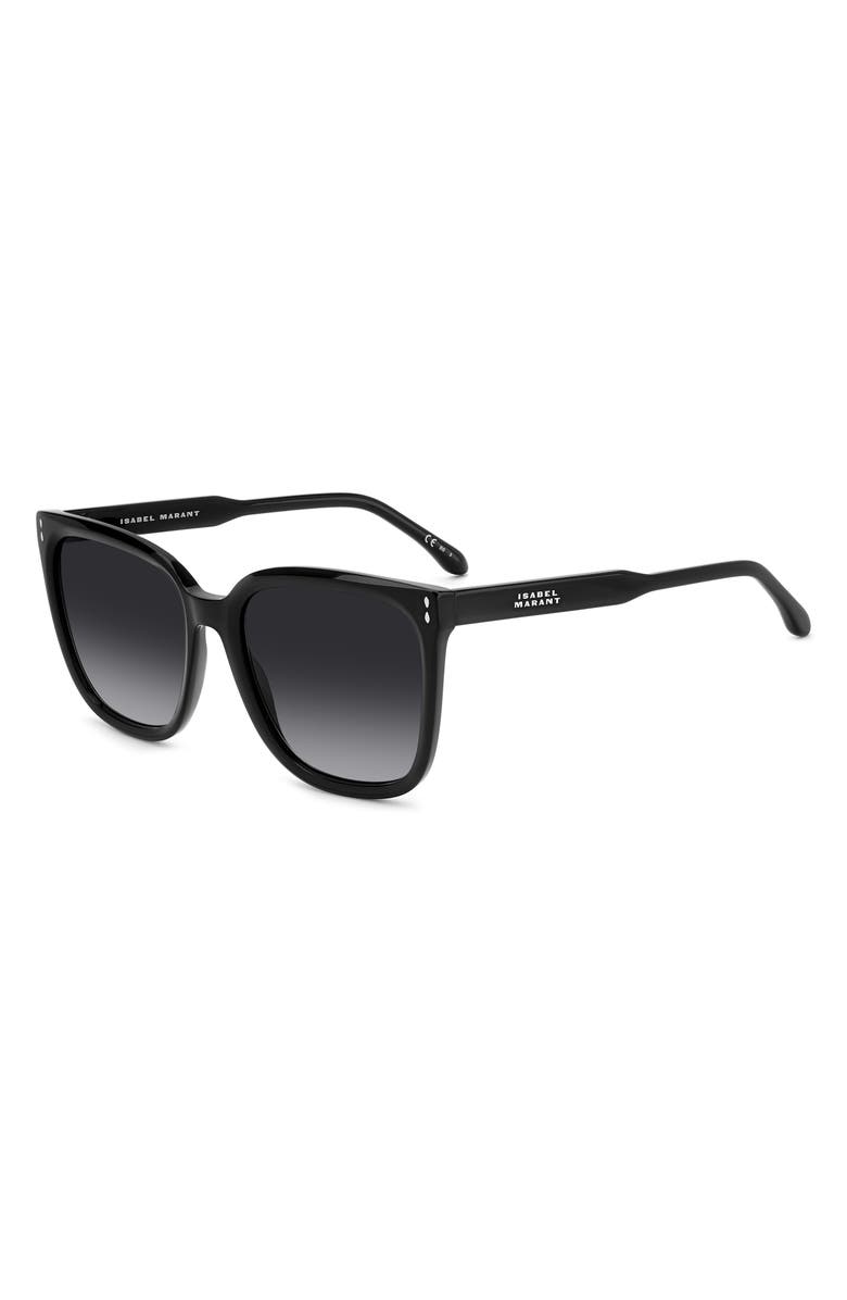 Isabel Marant In Love 57mm Gradient Square Sunglasses, Alternate, color, Black/ Grey Shaded