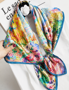 SILKSILKY Pure silk colored square scarf