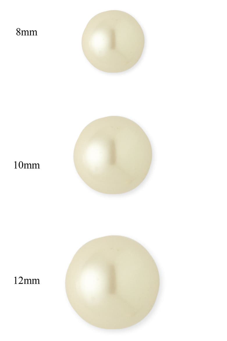 10mm Glass Pearl Stud Earrings, Alternate, color, WHITE PEARL